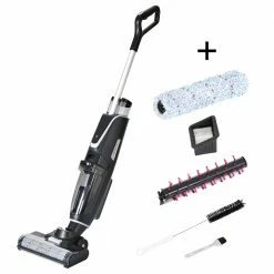 3 in 1 Cordless Wet and Dry Vacuum Cleaner Floor Cleaner with Two-tank System Two Brushes for Carpets and Hard Floors
