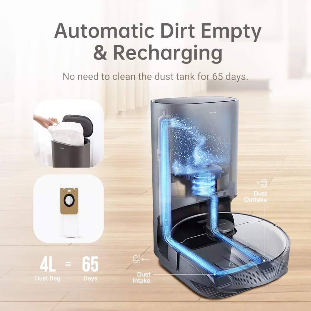 Dreame Bot Z10 Pro 4000Pa Robot Vacuum Cleaner with Self-Empty Dock 3D Laser Navi Support Alexa & Mi Home Smart Home - Image 3