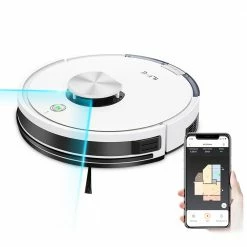 ILIFE L100 Robot Vacuum Cleaner 2000Pa Suction LDS Laser Navigation 2900mAh Battery 90Mins Run Time 450ml Dust Tank Carpet Boost Alexa Google Assistant APP Control - White