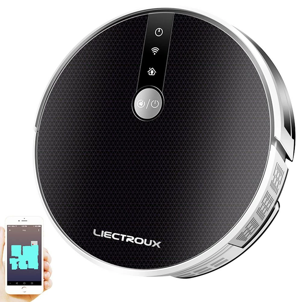 Liectroux C30B Robot Vacuum Cleaner 6000Pa Suction with AI Map Navigation Smart Partition WiFi App Electric Water Tank