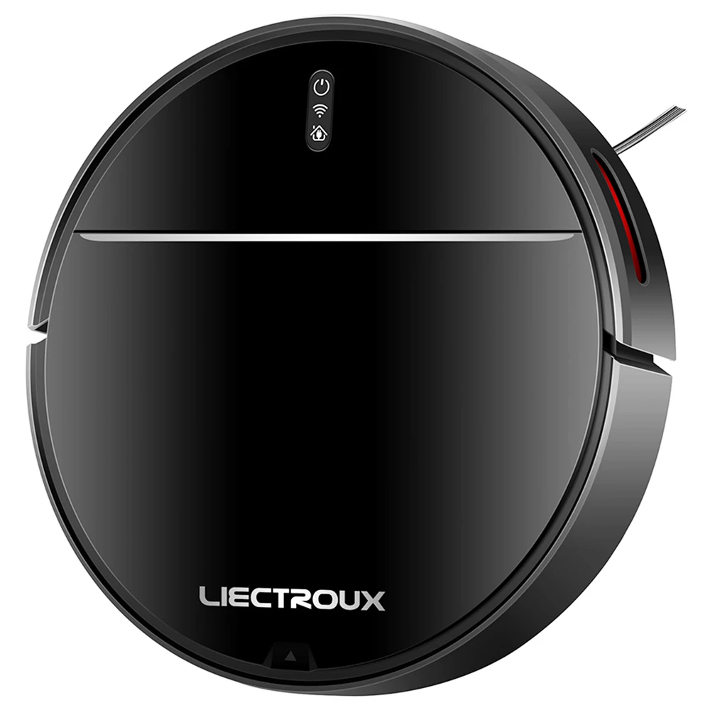 Liectroux M7S Pro Robot Vacuum Cleaner, 2D Map Navigation, 4400mAh Battery, Run 110mins, Dry and Wet Mopping - Black