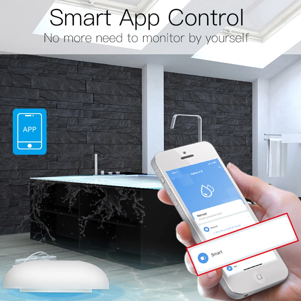 MoesHouse ZigBee Smart Flood Sensor, Water Leakage Detector, Flood Overflow Security Alarm System, Tuya Smart Life App Remote Control - Image 6