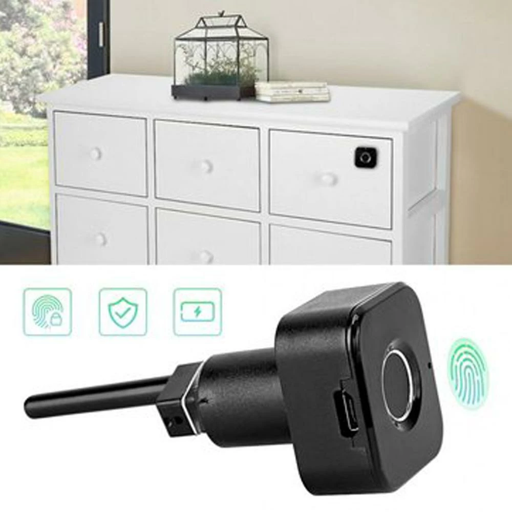 Portable Automatic Smart Fingerprint Electronic Lock Anti-theft Padlock Waterproof USB Charging Long Battery Life 360-degree Upgrade Chip 0.5s Recognition Luggage Suitcase Lock - Black - Image 4