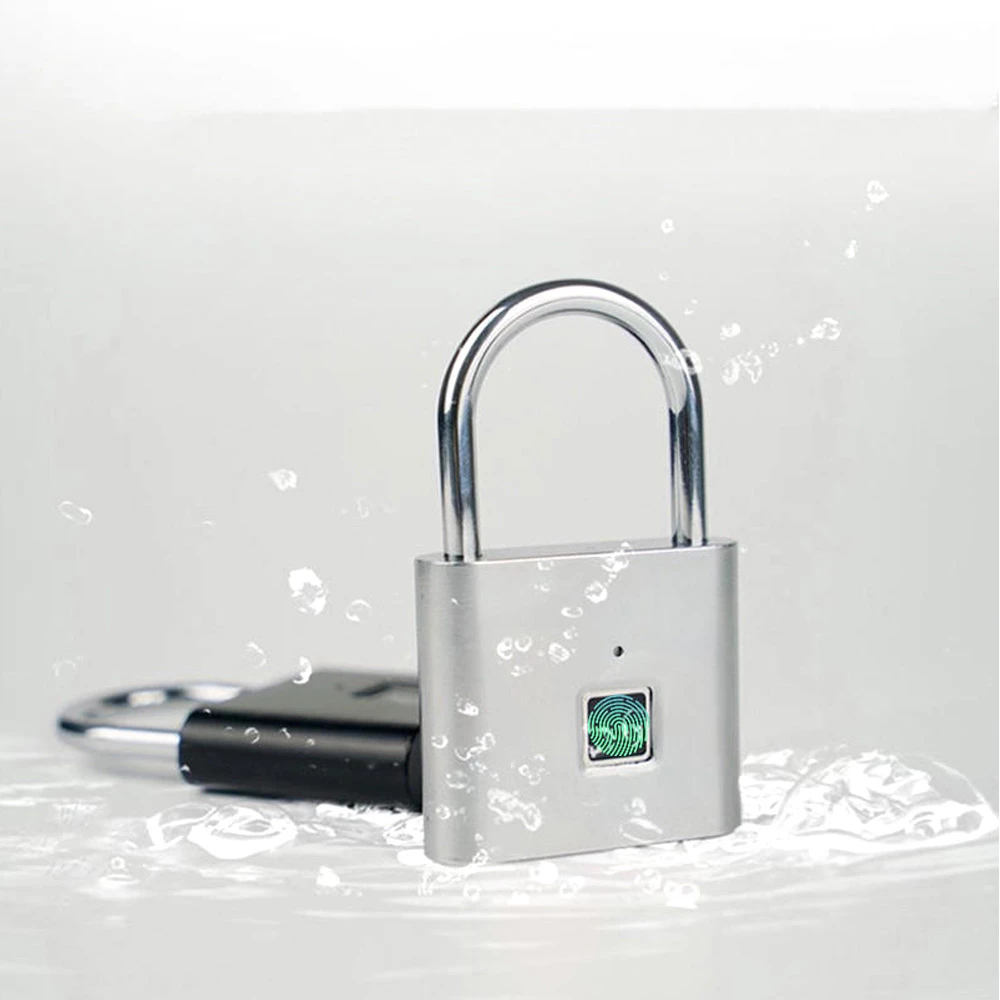 Smart Fingerprint Padlock USB Charging Keyless Anti-theft Luggage Suitcase Bag Security Home Electronic Door 0.5 Second Unlock Long Standby - Black - Image 2