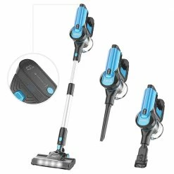 TASVAC S8 Cordless Vacuum Cleaner 23KPa Strong Suction with Washable HEPA Filter Suitable for Family Cars Pet Hair Carpet - Black