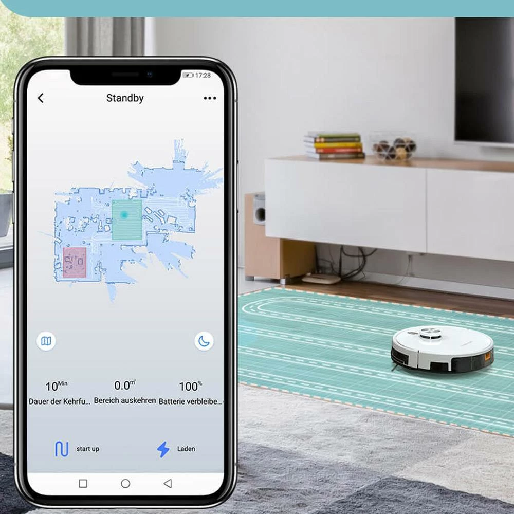 Tesvor S6 Turbo Robot Vacuum Cleaner 2 in 1 Vacuuming Mopping 4000Pa Suction Laser Navigation Automatic Charging 5200mAh Battery for Carpet, Hardwood, Ceramic tile, Linoleum - White - Image 4