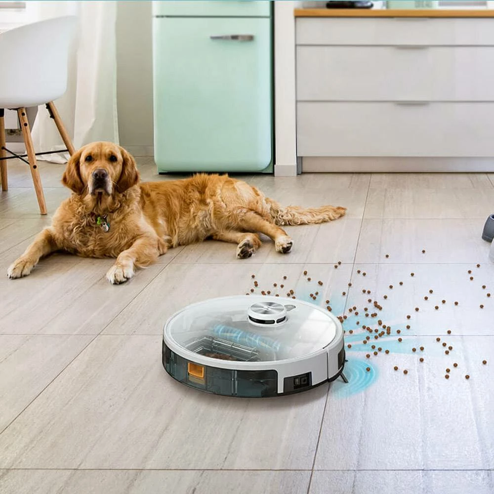 Tesvor S6 Turbo Robot Vacuum Cleaner 2 in 1 Vacuuming Mopping 4000Pa Suction Laser Navigation Automatic Charging 5200mAh Battery for Carpet, Hardwood, Ceramic tile, Linoleum - White - Image 6