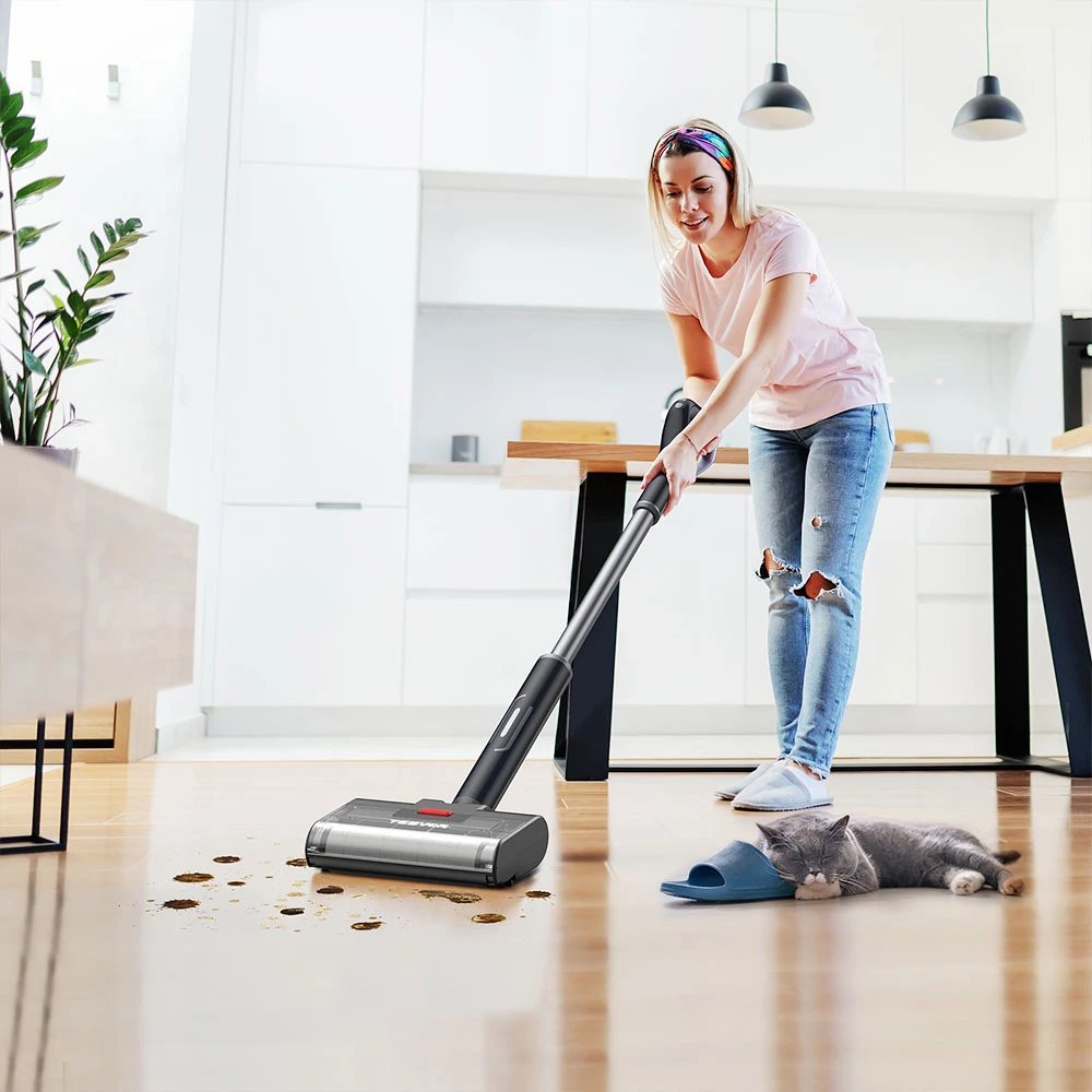 Tesvor V8 Wet/Dry Smart Cordless Vacuum Cleaner 2-in-1 Vacuuming Mopping 2600mAh Battery One-Button Self-cleaning Low Noise - Black - Image 5