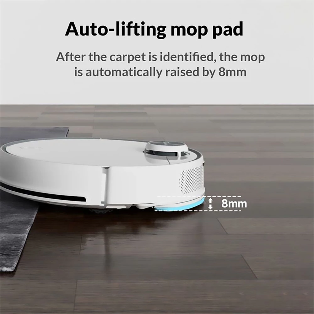 Redroad G10 Self-cleaning Robot Vacuum Cleaner 2800pa Suction High-Frequency Vibrating Mopping Auto Mop Lifting Electrolytic Water Sterilization LDS Navigation TOF Obstacle Avoidance 5200mAh Battery 450ml Dustbin 450ml Water Tank APP Control - White - Image 3