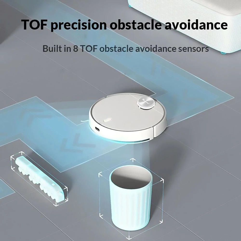 Redroad G10 Self-cleaning Robot Vacuum Cleaner 2800pa Suction High-Frequency Vibrating Mopping Auto Mop Lifting Electrolytic Water Sterilization LDS Navigation TOF Obstacle Avoidance 5200mAh Battery 450ml Dustbin 450ml Water Tank APP Control - White - Image 4